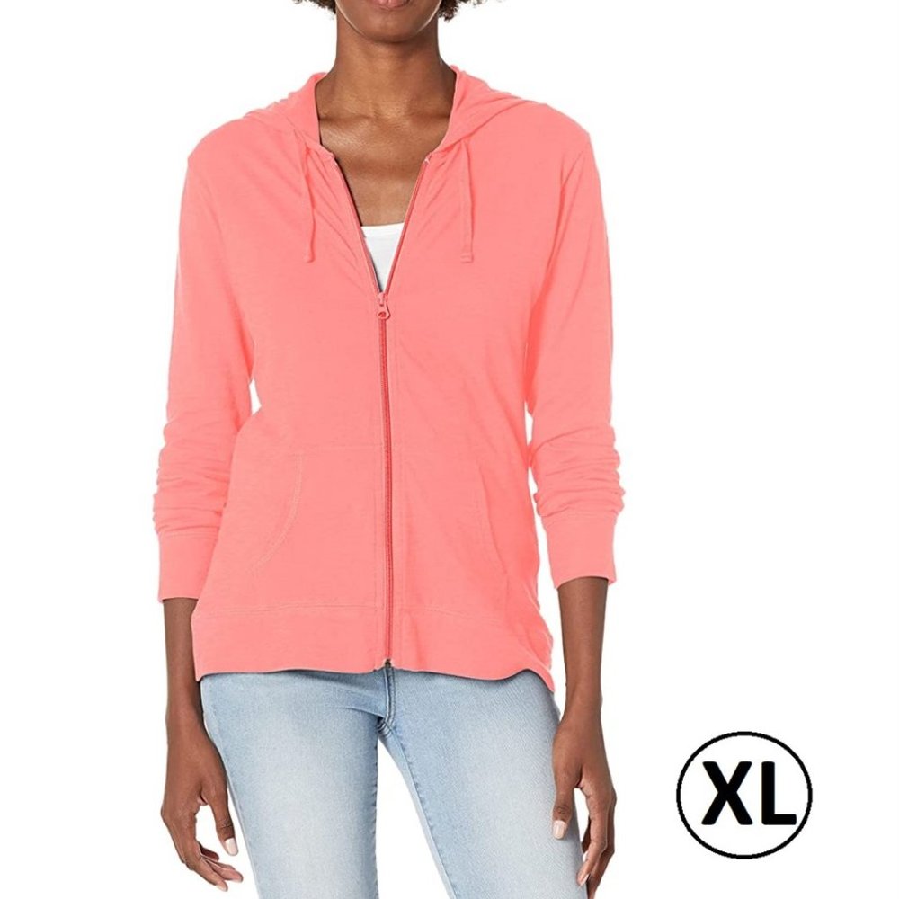 Hanes Women's light weight jersey layering Zip up Hoodie 100% cotton
